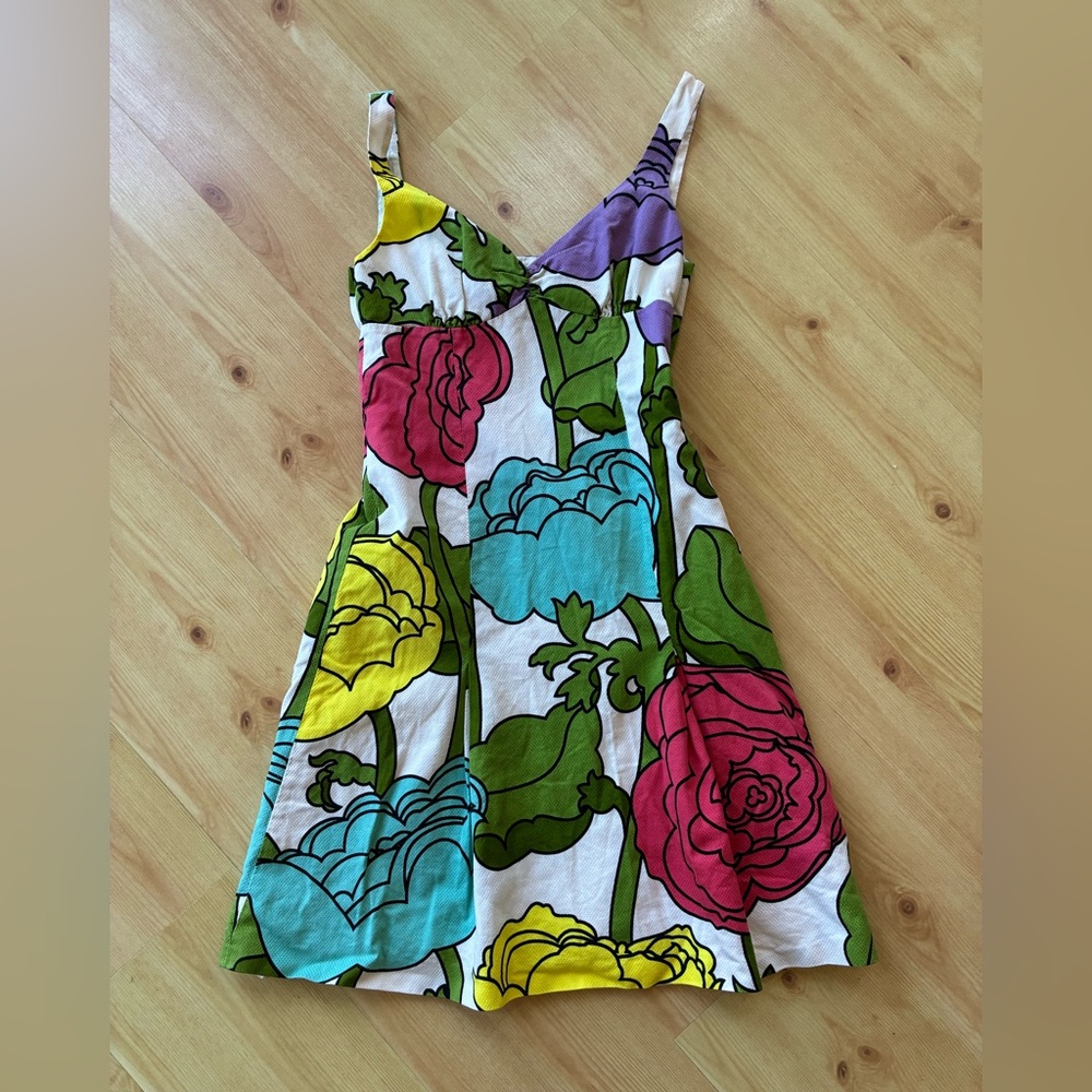 VTG Moschino Cheap & Chic Floral Print A-Line Fit & Flare Multicolor Sundress 6